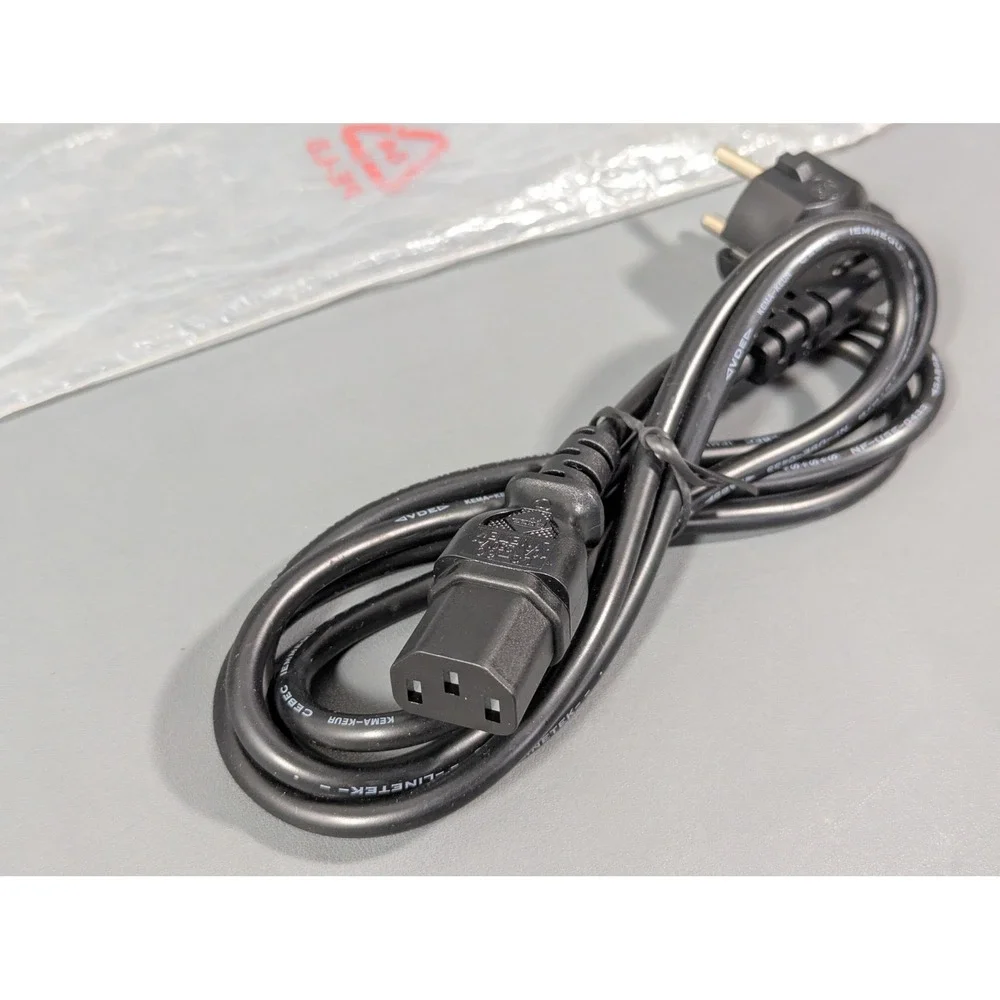Linetek LS-60 European Power Cord Schuko Type F to C13 10A 250V Black 6ft 71in
